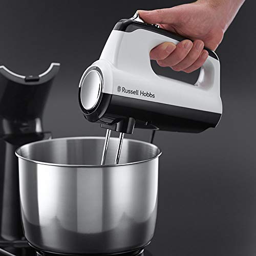 Russell Hobbs Horizon - Batidora Amasadora (Batidora de Mano, 350 W, Varillas y Ganchos, Cuenco, Blanco) - ref. 24680-56