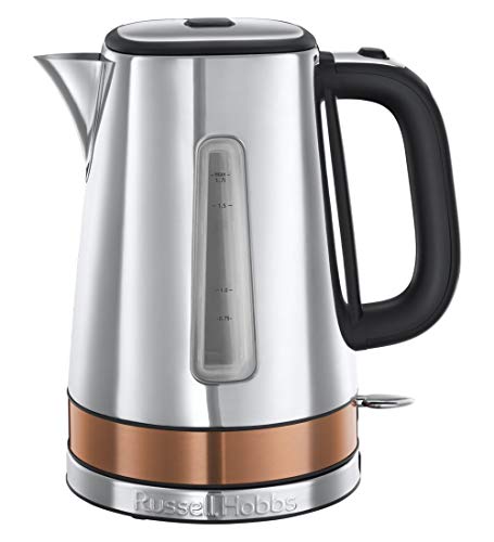 Russell Hobbs Luna Copper - Hervidor de Agua Eléctrico (2400 W, 1,7l, Acero Inoxidable, Cobre, Gris) - ref. 24280-70