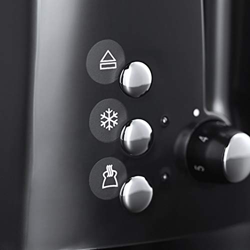 Russell Hobbs Textures Plus - Tostadora (2 Ranuras Anchas, de Plástico con Detalles Acero Inox, Negro) - ref. 22601-56