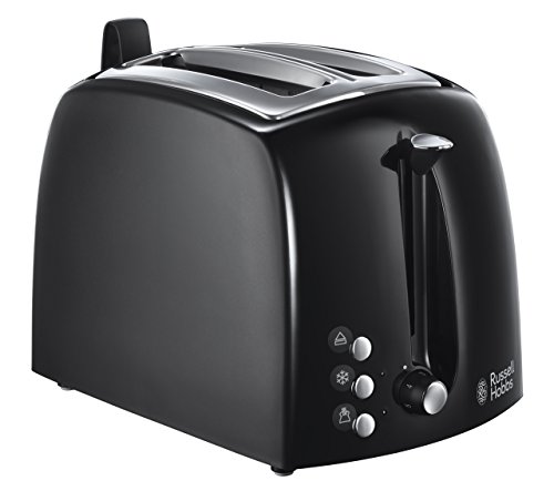 Russell Hobbs Textures Plus - Tostadora (2 Ranuras Anchas, de Plástico con Detalles Acero Inox, Negro) - ref. 22601-56