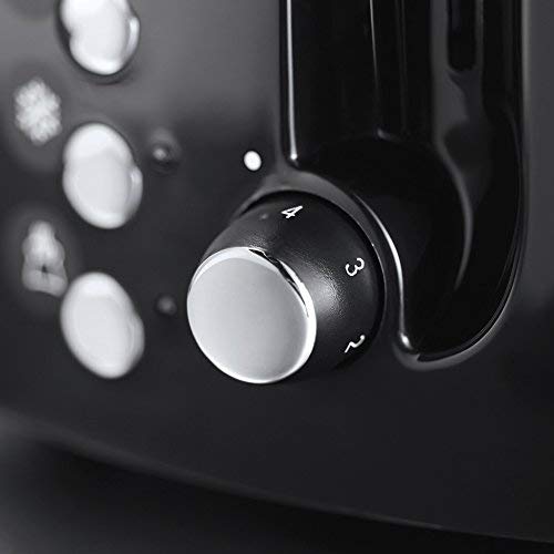 Russell Hobbs Textures Plus - Tostadora (2 Ranuras Anchas, de Plástico con Detalles Acero Inox, Negro) - ref. 22601-56