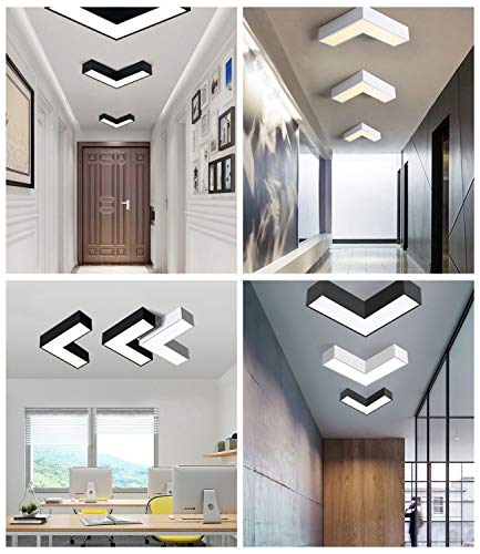 RXM Luces de techo LED Creativo Nordic Simple Pasillo Moderno Pasillo Herramientas Canal Inicio Geometría Acrílico Negro Blanco Lámparas de techo (Color : Negro)