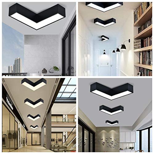 RXM Luces de techo LED Creativo Nordic Simple Pasillo Moderno Pasillo Herramientas Canal Inicio Geometría Acrílico Negro Blanco Lámparas de techo (Color : Negro)