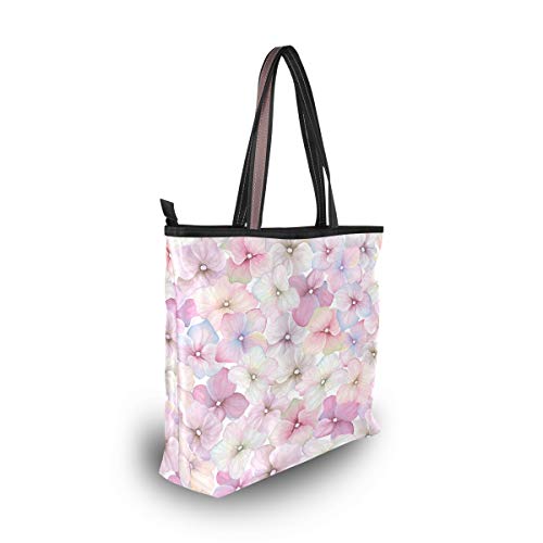 RXYY Acuarela Floral Rosa Hortensia Bolsos y monedero para las mujeres Bolso de mano de gran capacidad con asa superior Shopper Bolso de hombro, color Multicolor, talla Large