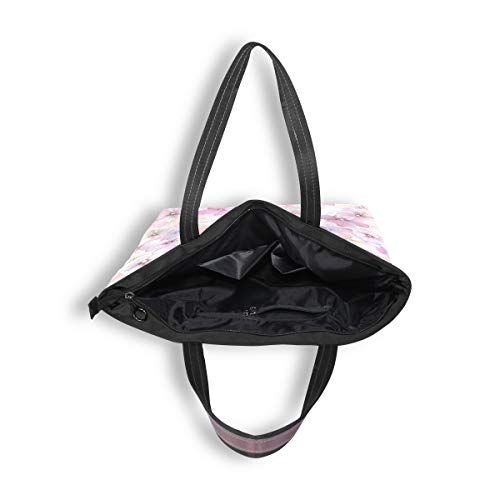 RXYY Acuarela Floral Rosa Hortensia Bolsos y monedero para las mujeres Bolso de mano de gran capacidad con asa superior Shopper Bolso de hombro, color Multicolor, talla Large