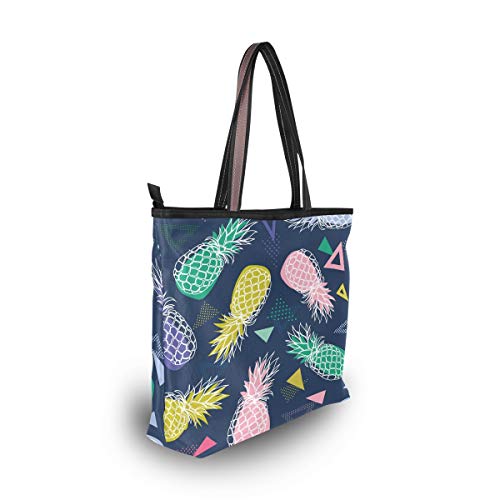 RXYY - Bolso de mano con diseño geométrico de piña y monedero para mujer, gran capacidad, asa superior, color Multicolor, talla Medium