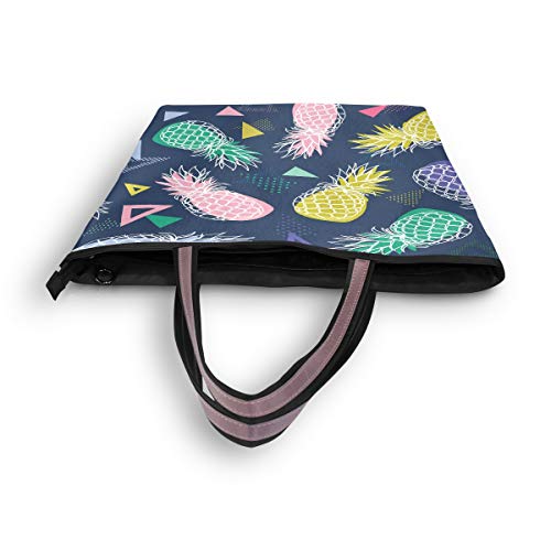 RXYY - Bolso de mano con diseño geométrico de piña y monedero para mujer, gran capacidad, asa superior, color Multicolor, talla Medium