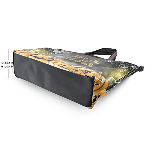 RXYY Happy Halloween Calabaza Azúcar Calavera Bolsos y Monedero para Mujer Bolsa de Mano Gran Capacidad Asa Superior Shopper Bolso de Hombro, color Multicolor, talla Large