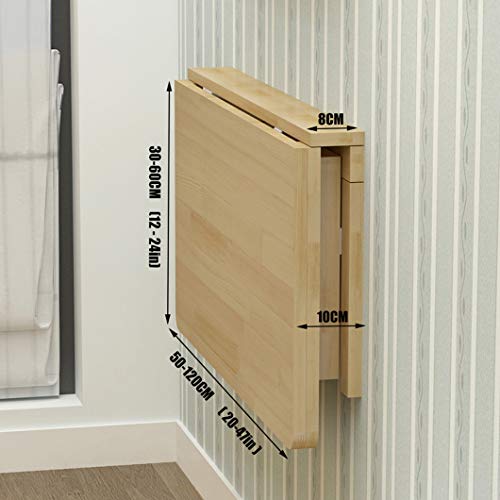 S-AIM Mesa de Hoja abatible montada en la Pared, Escritorio Plegable portátil Flotante Simple, Mesa Colgante ahorradora de Espacio para Estudio, Dormitorio, baño o balcón
