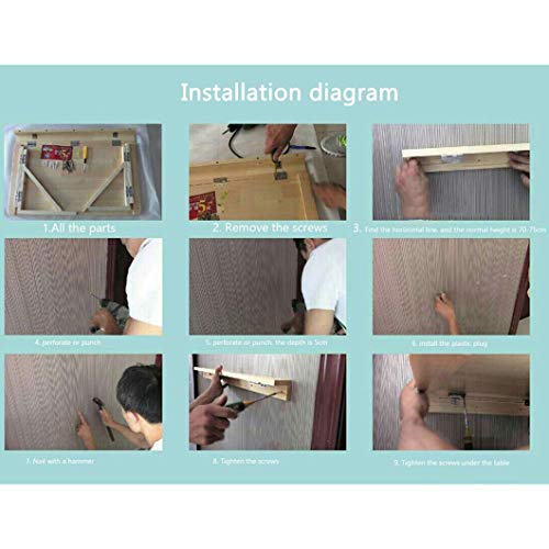 S-AIM Mesa de Hoja abatible montada en la Pared, Escritorio Plegable portátil Flotante Simple, Mesa Colgante ahorradora de Espacio para Estudio, Dormitorio, baño o balcón