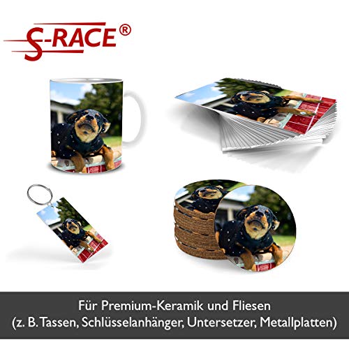 S-RACE - Papel de sublimación (A4, 20 hojas, 120 g/m², apto para impresoras de inyección de tinta de sublimación, secado rápido, resistente a borrones