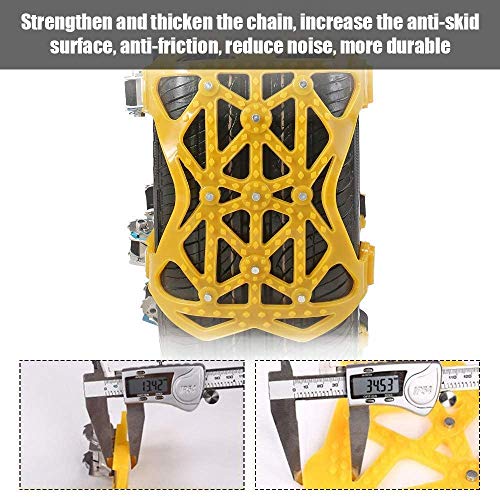 S SMAUTOP Cadenas de neumáticos 6 Piezas TPU Cadenas de Nieve del Coche Antideslizante Cadenas de Ruedas portátiles para neumáticos de 165-285 mm de Ancho para Carretera de Nieve, Barro, Hielo, Arena