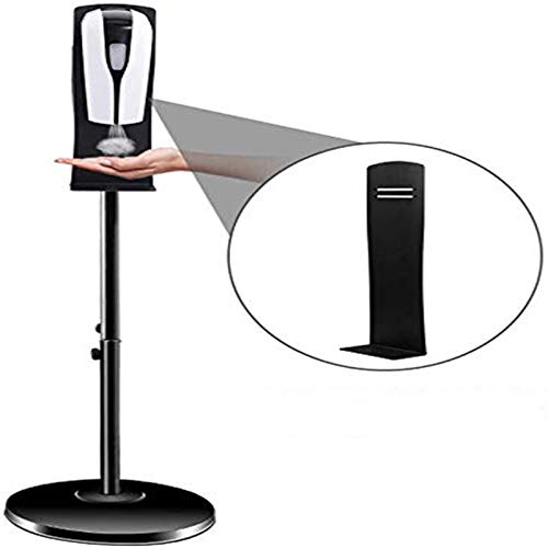 S SMAUTOP Soporte dispensador de desinfectante para manos, 127-157 cm de altura ajustable, rociador de alcohol móvil de pie con base reforzada, ideal para áreas públicas
