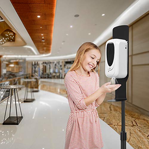 S SMAUTOP Soporte dispensador de jabón, dispensador de jabón 1000ML y Kit de estación de Soporte de Piso de Acero Inoxidable (dispensador + Soporte)