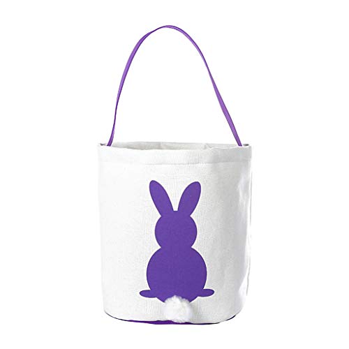 S-TROUBLE Huevo de Pascua Conejo Conejo Tail Basket Bolsa de Transporte de Lona Bolso de Mano Celebración de Vacaciones Decoración de Fiesta