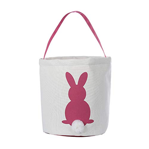 S-TROUBLE Huevo de Pascua Conejo Conejo Tail Basket Bolsa de Transporte de Lona Bolso de Mano Celebración de Vacaciones Decoración de Fiesta
