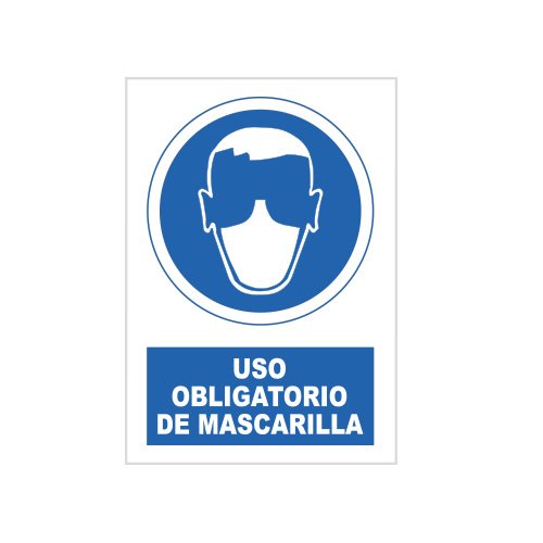 S21 Señalización SOR1078.G Señal uso obligatorio de mascarilla, Multicolor