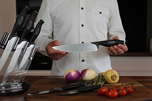 Sabatier Profesional L'Expertise 6pc Juego Cuchillero Giratorio - Acero Inoxidable Molibdeno Cromado, Cuchillas Afiladas Finamente Molidas. Manijas Ergonómicas De Agarre Suave
