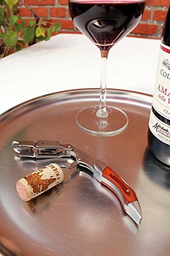 Sacacorchos para meseros profesionales de BARVIVO – Destapador usado por meseros, sommeliers y barmans del mundo para abrir botellas de cerveza y vino. Hecho de acero inoxidable y madera de pakka.