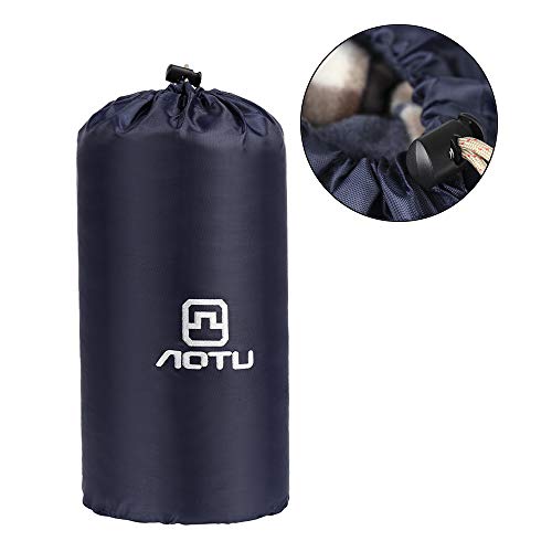 Saco de dormir de microfibra con cremallera, ligero, para viaje, con forro o manta con bolsa de almacenamiento para acampada al aire libre, clima frío, color Navy blue plaid, tamaño 71" x 59"