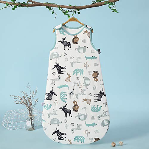 Saco de dormir para bebé de invierno, 2,5 tog, 100 % algodón, diferentes tamaños, desde el nacimiento hasta la edad de 18 meses, para todo el año (ponydeer, de 0 a 6 meses)