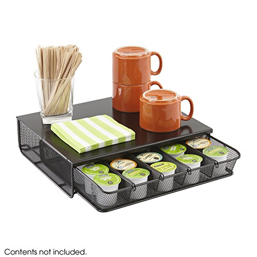 Safco 3274BL Onyx - Organizador de productos de hostelería de cortesía, de malla metálica, con 1 cajón, color negro