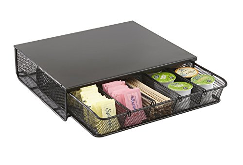 Safco 3274BL Onyx - Organizador de productos de hostelería de cortesía, de malla metálica, con 1 cajón, color negro