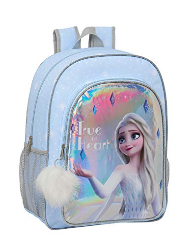Safta 612015180 Mochila grande adaptable a carro Frozen II, Azul Claro lata, Mochila escolar