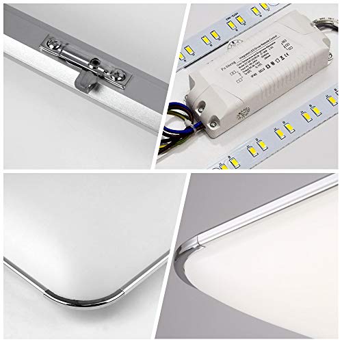 SAILUN 48W LED Blanco Frío Moderno Lámpara De Techo Lámpara De Techo Pasillo Salón Dormitorio De La Lámpara Ahorro De Energía De La Cocina 50HZ Luz 85V-265V (Blanco Frío)