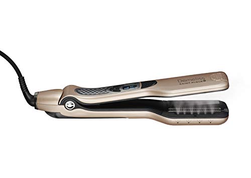 SAINT ALGUE Demeliss Liberty - Cepillo Alisador Profesional Inalámbrico de Cerámica, Ideal para Viajes y para Todo Tipo de Cabello, 200 ° de Temperatura, Recargable con Cable USB - Dorado/Negro