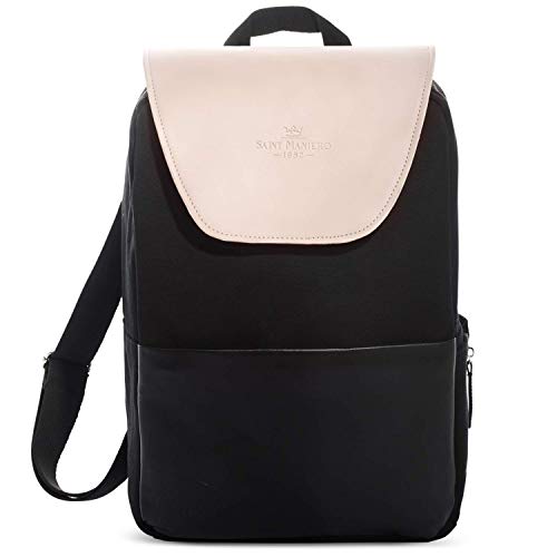 Saint Maniero Moderna mochila para mujer uso diario, para los estudios o para el trabajo – Espacio para el portátil, carpetas y mucho más – disponible en los colores de moda (Capuchino)