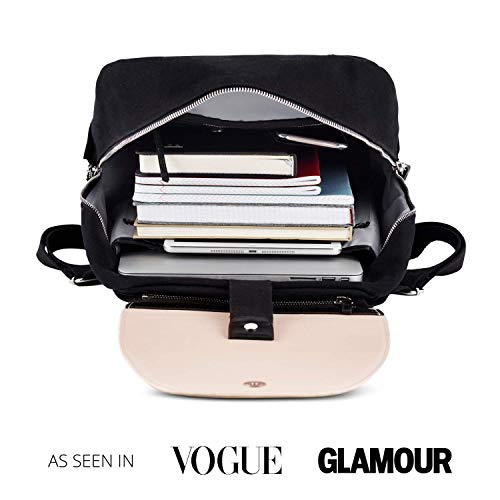 Saint Maniero Moderna mochila para mujer uso diario, para los estudios o para el trabajo – Espacio para el portátil, carpetas y mucho más – disponible en los colores de moda (Capuchino)