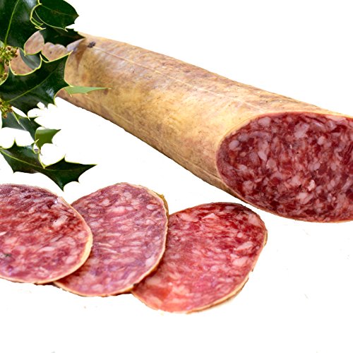 SALCHICHÓN CULAR IBERICO EXTRA . Elaboración artesanal con carne de cerdos ibericos , curación tradicional y envasado al vacio para una mejor conservación. Peso aproximado 1,25-1,45 Kg
