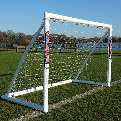 Samba Portería de Fútbol 1,8 m x 1,2 m - Postes de Jardín, Completa con Red, Clips y Clavijas Portería de fútbol 1,8 m x 1,2 m