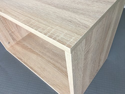 Samblo Mizu Cubo Apilable Rectángulo, Roble y Gris, 40x60x33 cm