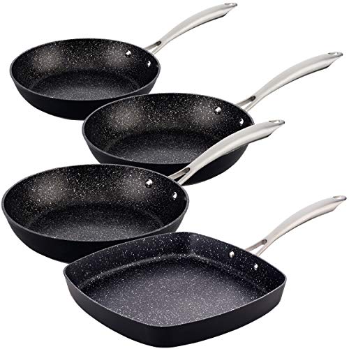 San Ignacio PK1280 Vita Set de sartenes 20/24/28 + grill 28 cms. Aluminio forjado, inducción
