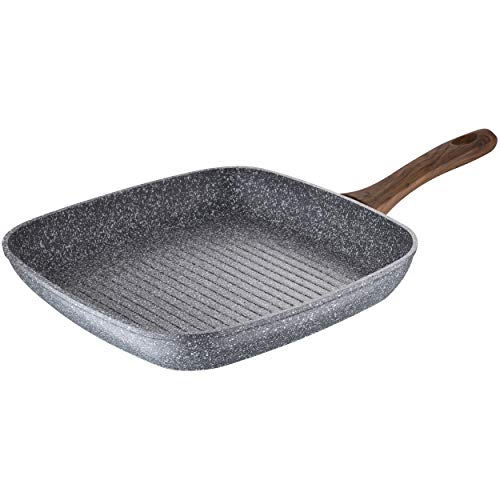 San Ignacio Set 2 Sartenes 18/22 y Asador Grill 28 x 28 cm, Daimiel, Aluminio Forjado, Inducción
