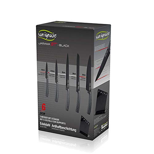 San Ignacio Set 6pc cuchillos JARAMA GT tacoma negra acero inoxidable