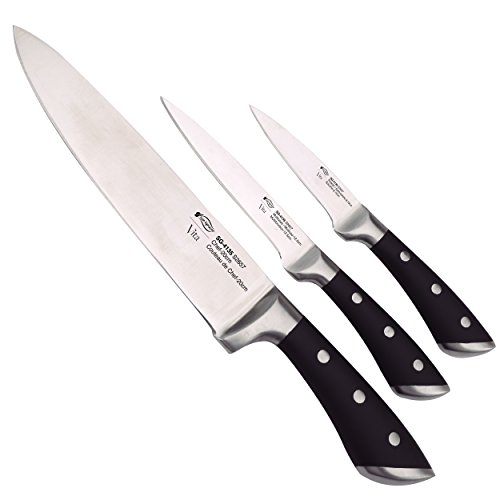 San Ignacio Set de Cuchillos Acero Inoxidable, Negro, 3