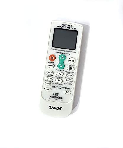 SANDA Mando a Distancia 1000 en 1 para Aire Acondicionado - Bomba de Calor, Universal con Lista de codigos Multi Funcion climatizador inversor de Temperatura con Pantalla Control Remoto