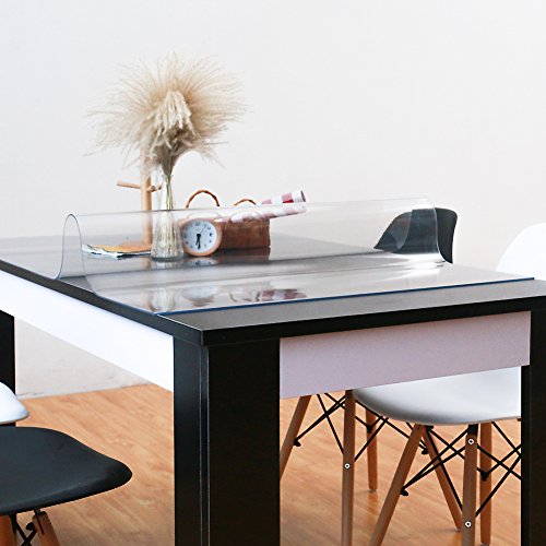 SANDM Espesado de manteles de PVC Impermeable, Rectángulo de manteles plásticos Vidrio Blando Transparente Resistente al Desgaste Fácil Lavar el Mantel Cocina-1.0mm 90X160cm(35x63inch)