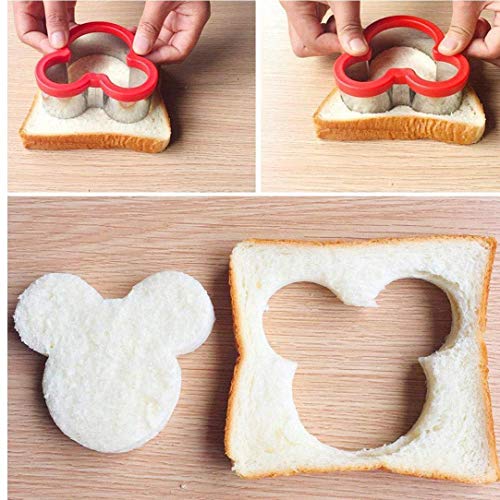 Sándwiches Cortador Cortador de Galleta de Mickey Mouse de la categoría alimenticia del Acero Inoxidable de la Galleta del Molde Cortador de Galletas para los niños