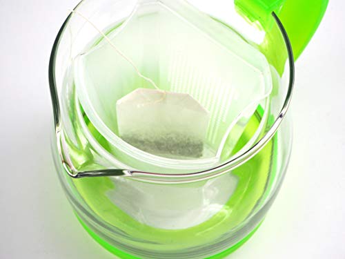 Sanfor Jarra para infusiones con filtro | Tetera para tea transparente | Resintente al calor | Para microondas | Talla única
