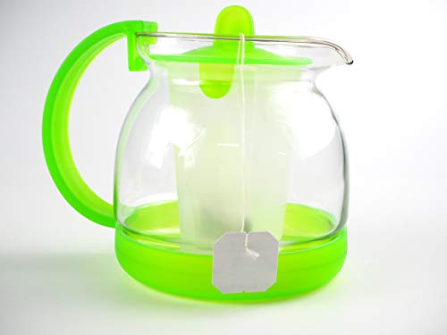 Sanfor Jarra para infusiones con filtro | Tetera para tea transparente | Resintente al calor | Para microondas | Talla única