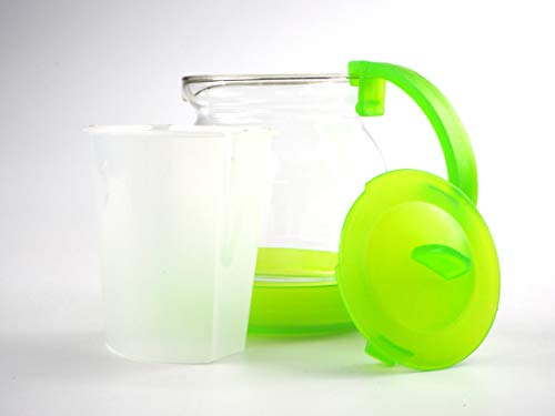 Sanfor Jarra para infusiones con filtro | Tetera para tea transparente | Resintente al calor | Para microondas | Talla única