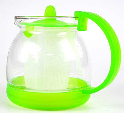 Sanfor Jarra para infusiones con filtro | Tetera para tea transparente | Resintente al calor | Para microondas | Talla única