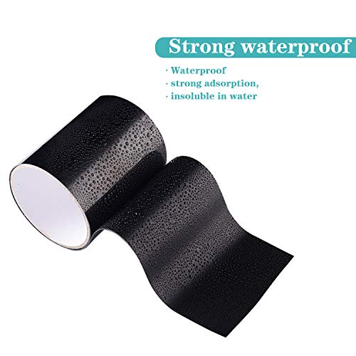 SANTOO Cinta Adhesiva para Fugas de Agua, 10cm x 150cm Cinta Selladora Resistente al Agua, PVC Reparación de Fugas Cinta Autoadhesiva para Tuberías, Cables Eléctricos (Negro y Transparente)