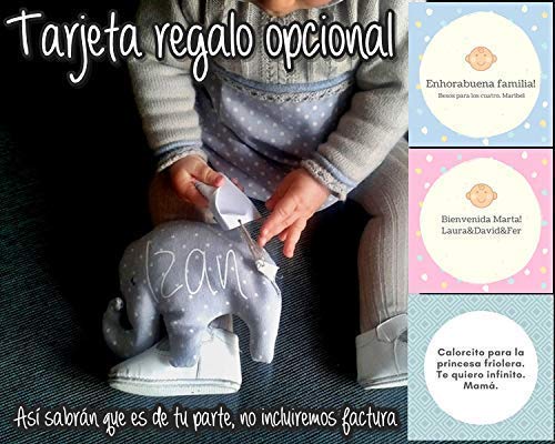 Saquito térmico de semillas"elefante", para bebé y personalizado. Nuestro saco térmico es ideal para aliviar los cólicos, calentar la cuna y relajar al recién nacido. Regalo original y hecho a mano