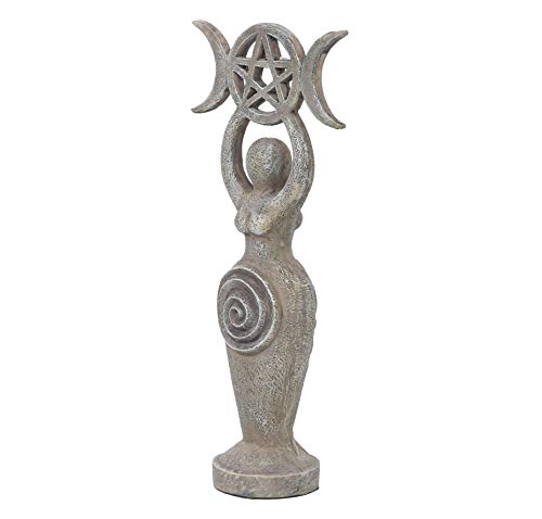 Sarimoire Altar de tela estatua de la diosa espiral triple de la luna Wicca Pentagram del pentáculo colgante altar Suministros Kit