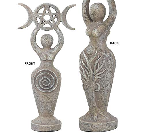 Sarimoire Altar de tela estatua de la diosa espiral triple de la luna Wicca Pentagram del pentáculo colgante altar Suministros Kit